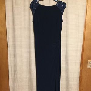 Navy Ralph Lauren floor-length evening gown